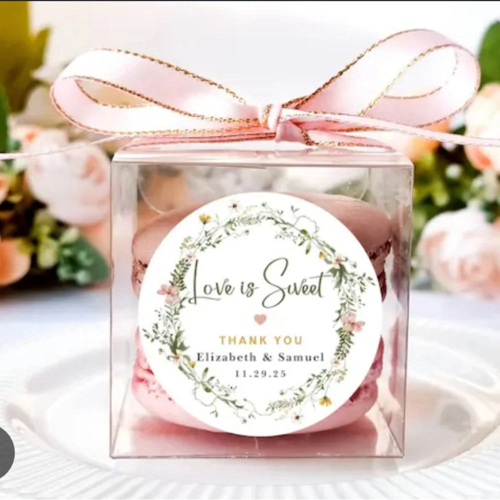 Clear Party Favor Box Kit with Pink Ribbons
